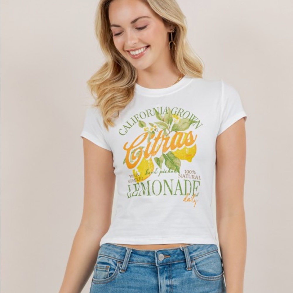 Citrus Lemonade Graphic Tee - White